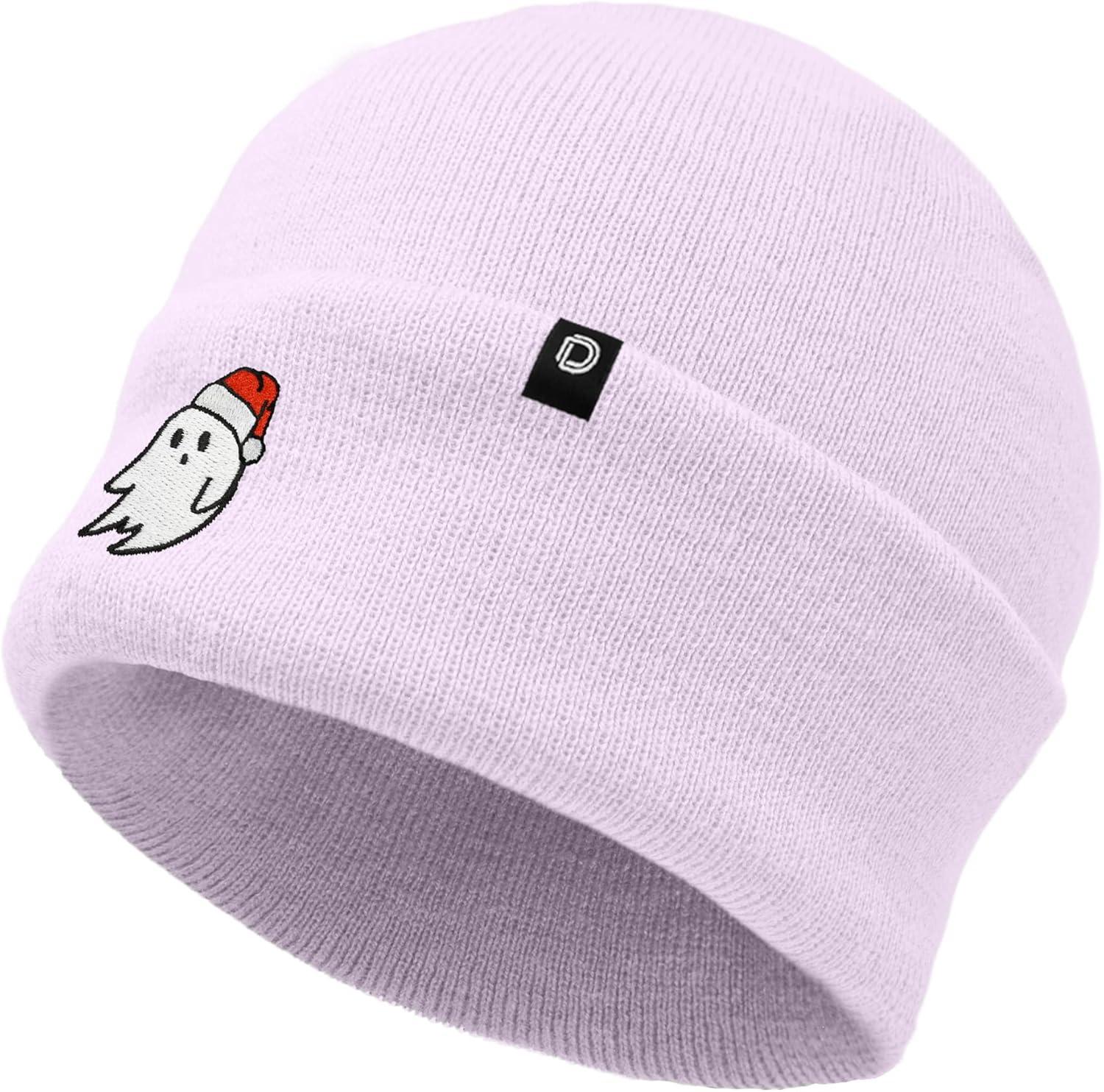 imageDALIX Embroidered Christmas Ghost Beanie Skull CapLavender