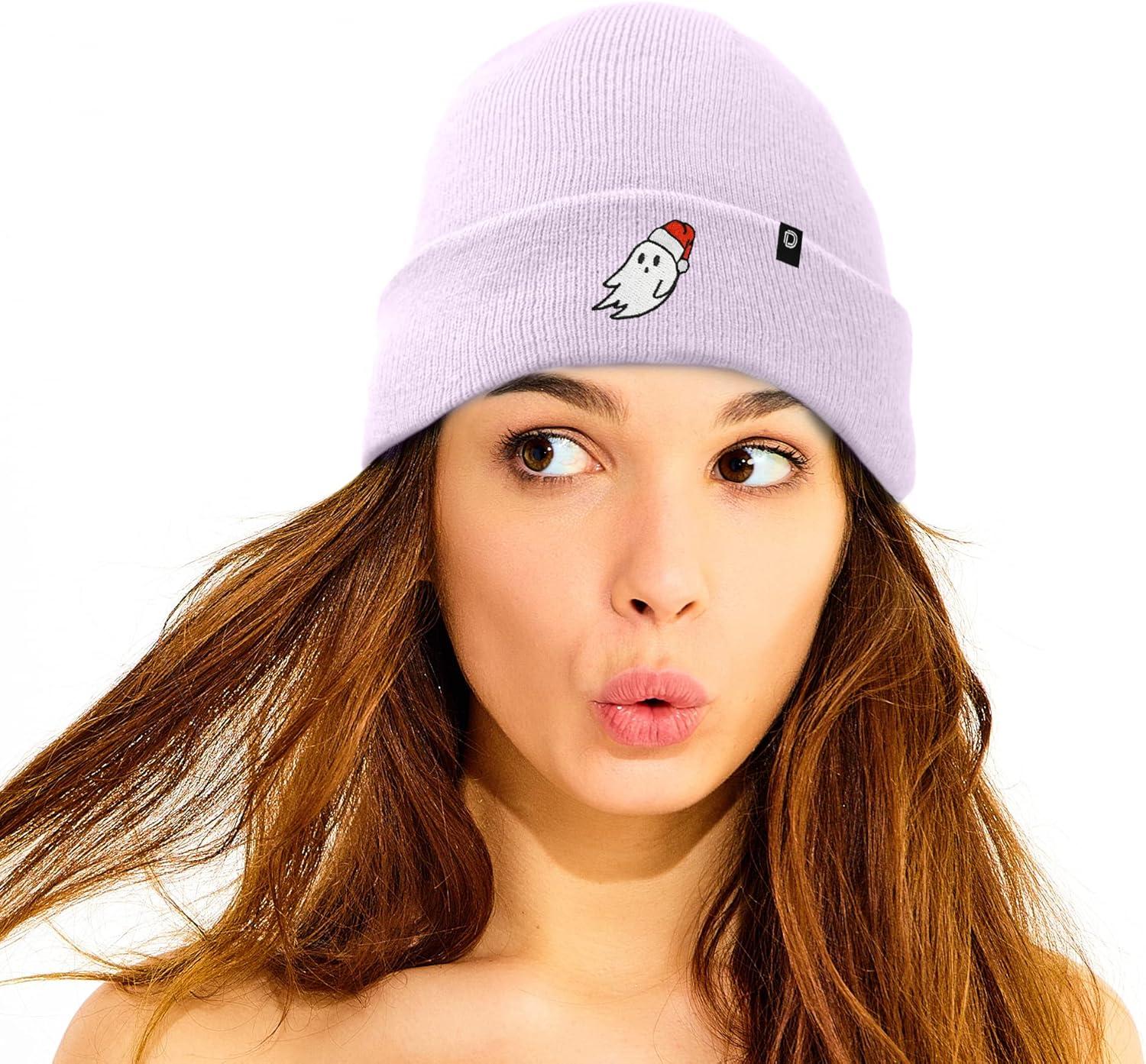 imageDALIX Embroidered Christmas Ghost Beanie Skull CapLavender