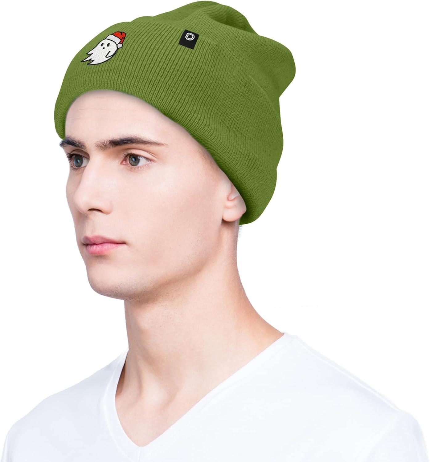imageDALIX Embroidered Christmas Ghost Beanie Skull CapOlive