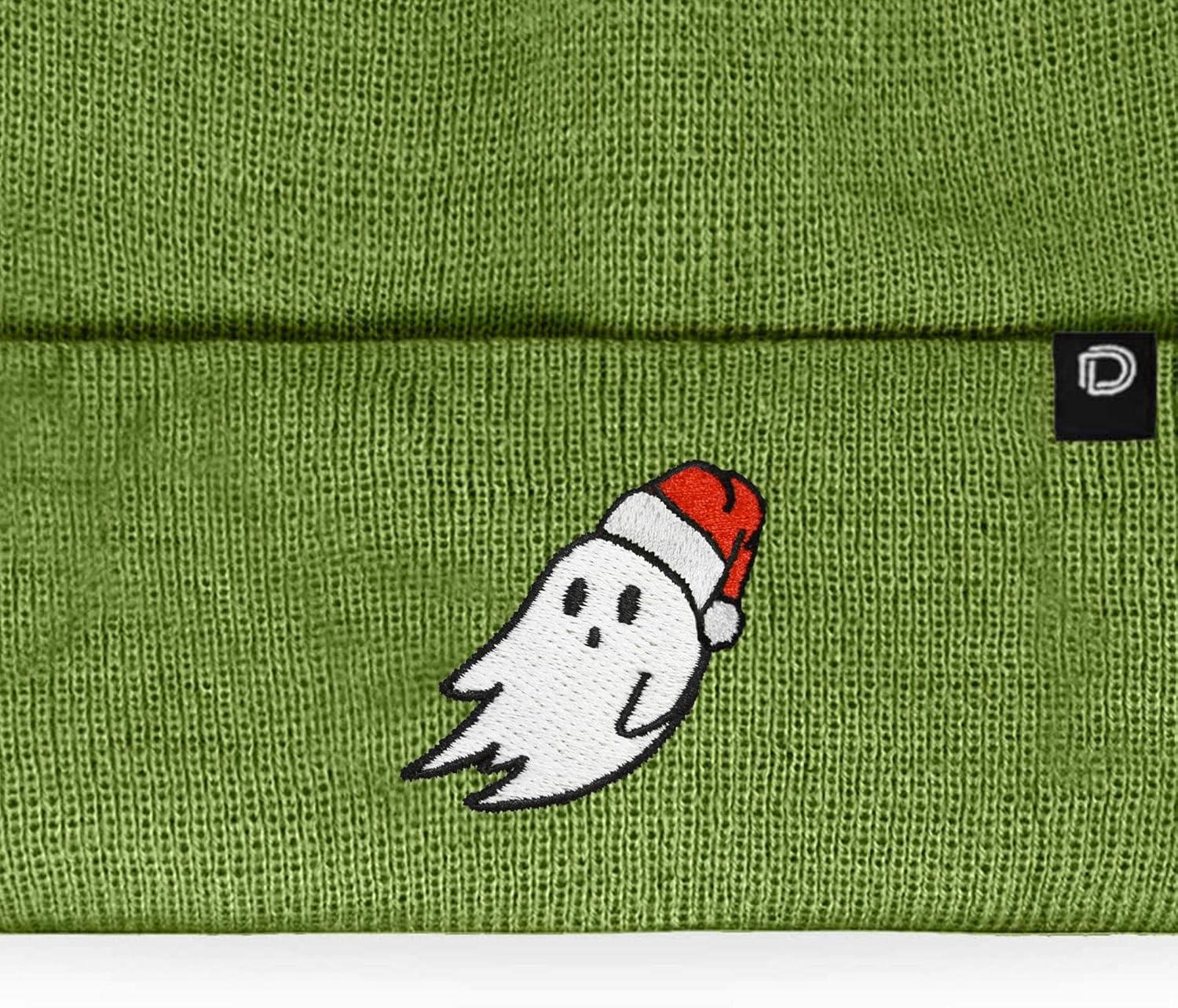 imageDALIX Embroidered Christmas Ghost Beanie Skull CapOlive