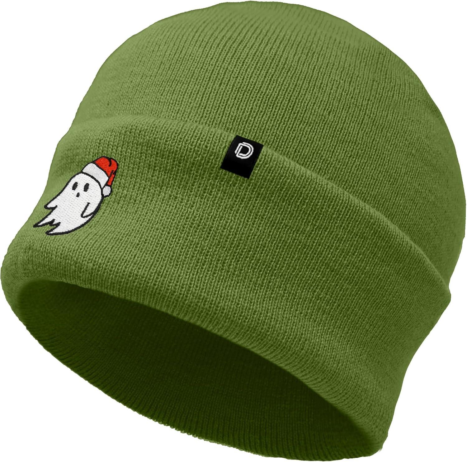 imageDALIX Embroidered Christmas Ghost Beanie Skull CapOlive