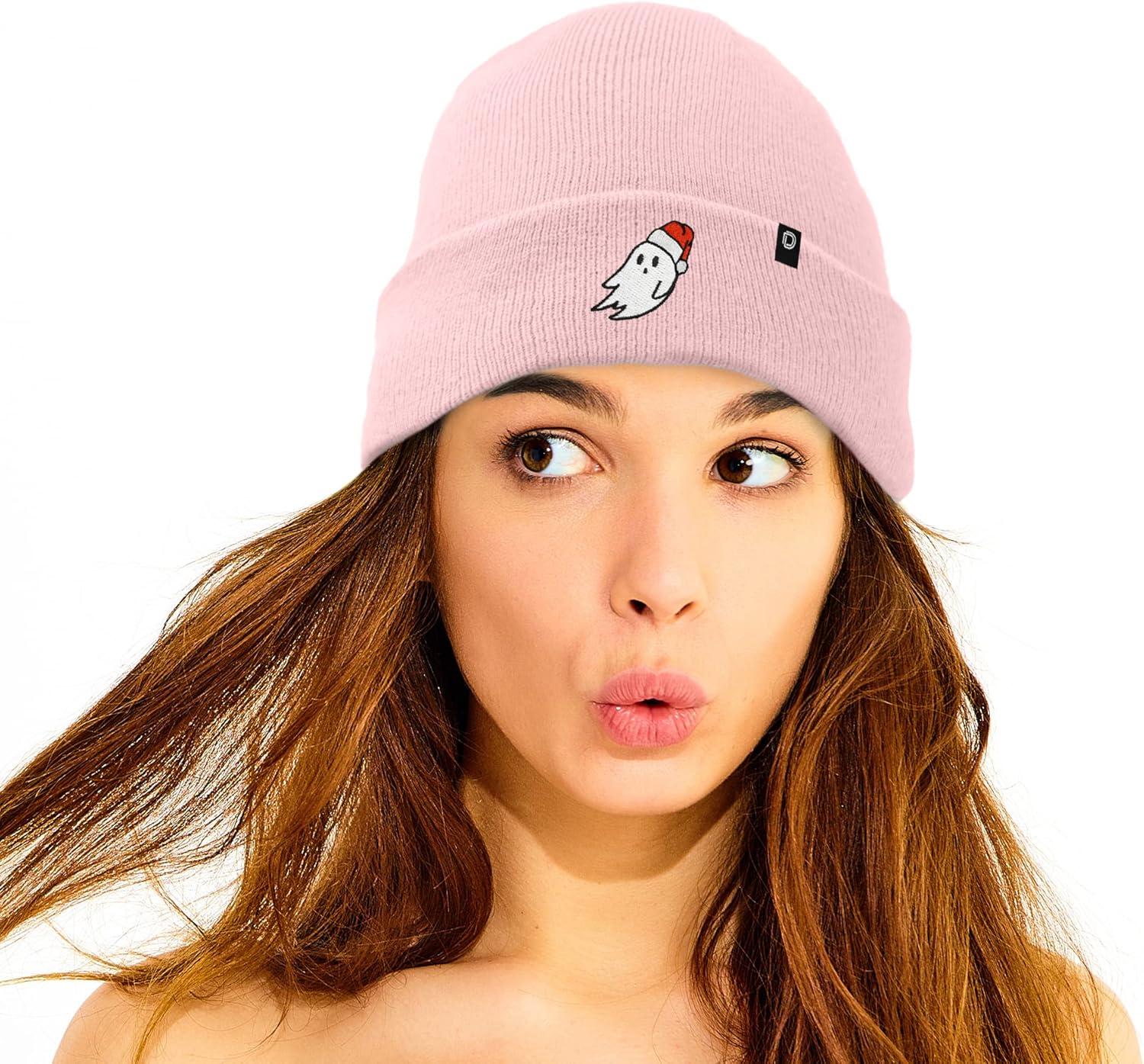 imageDALIX Embroidered Christmas Ghost Beanie Skull CapPink