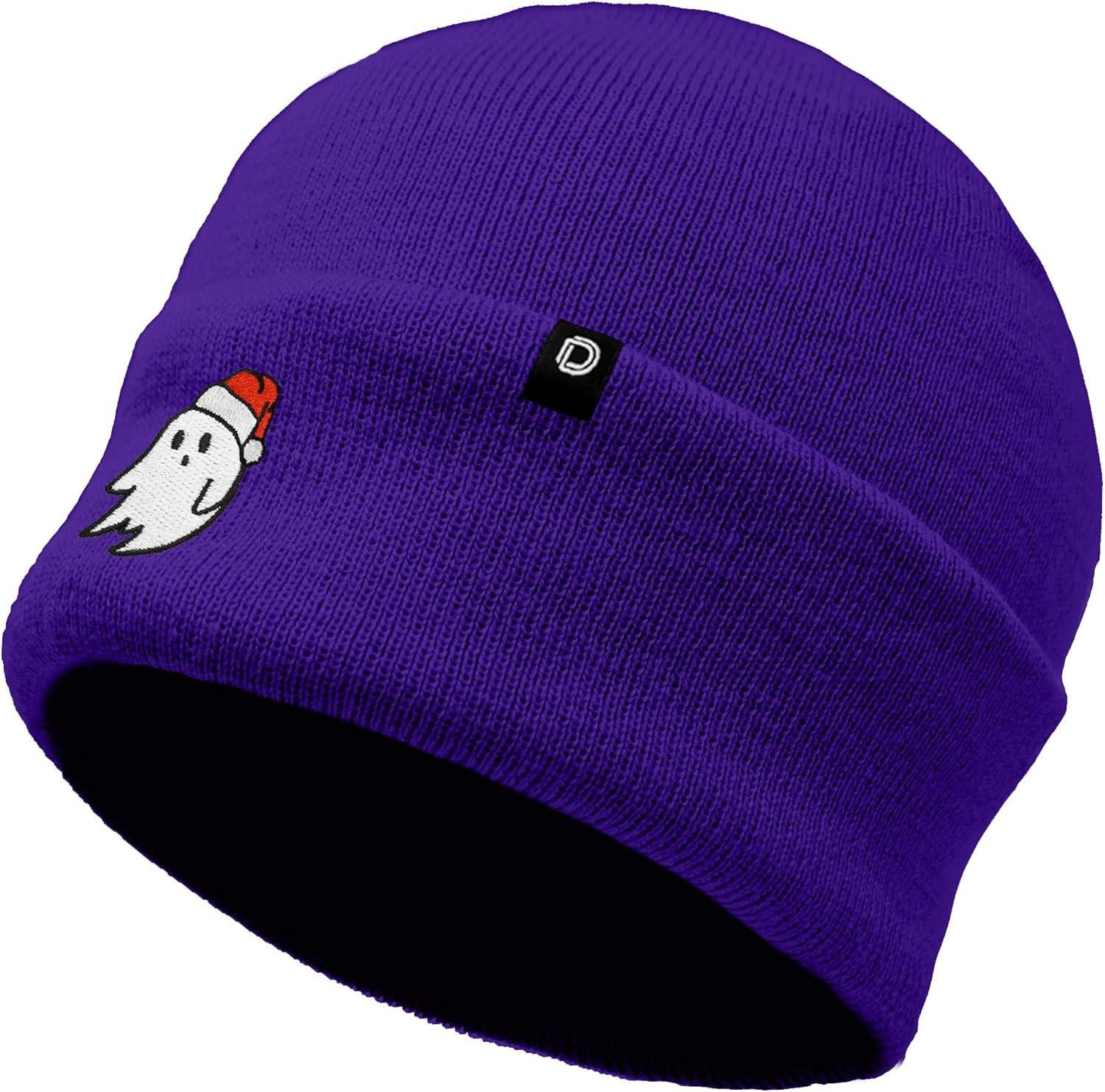 imageDALIX Embroidered Christmas Ghost Beanie Skull CapPurple
