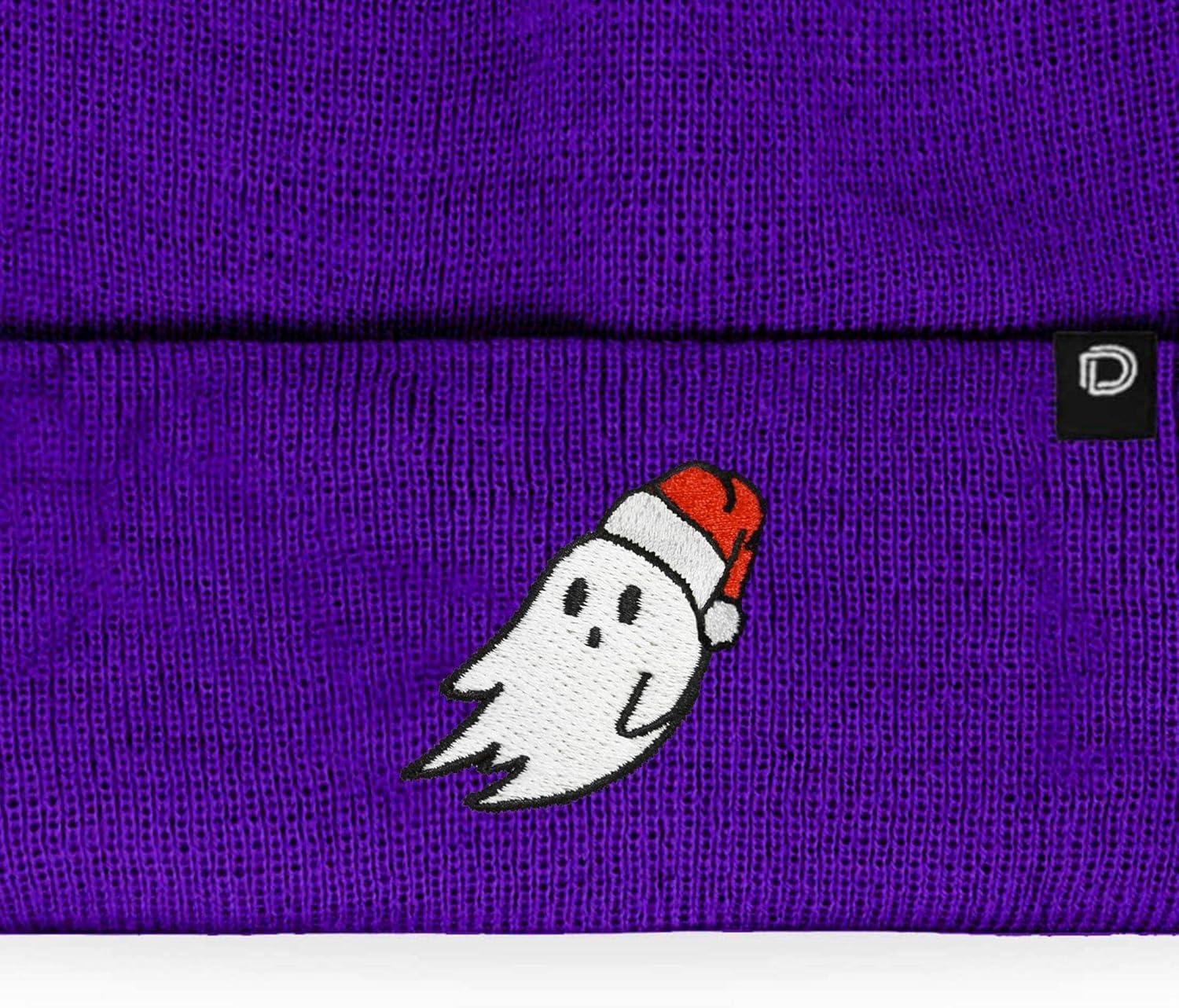imageDALIX Embroidered Christmas Ghost Beanie Skull CapPurple