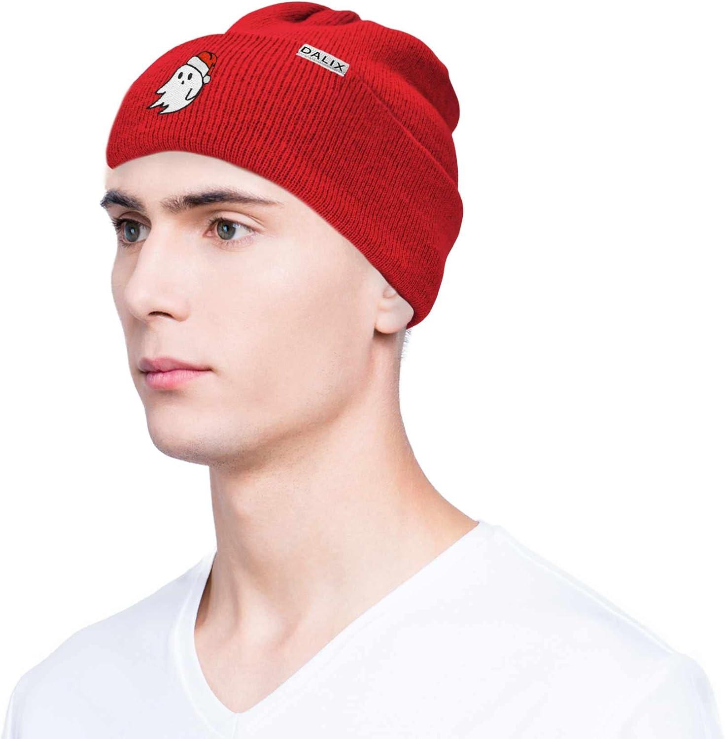 imageDALIX Embroidered Christmas Ghost Beanie Skull CapRed