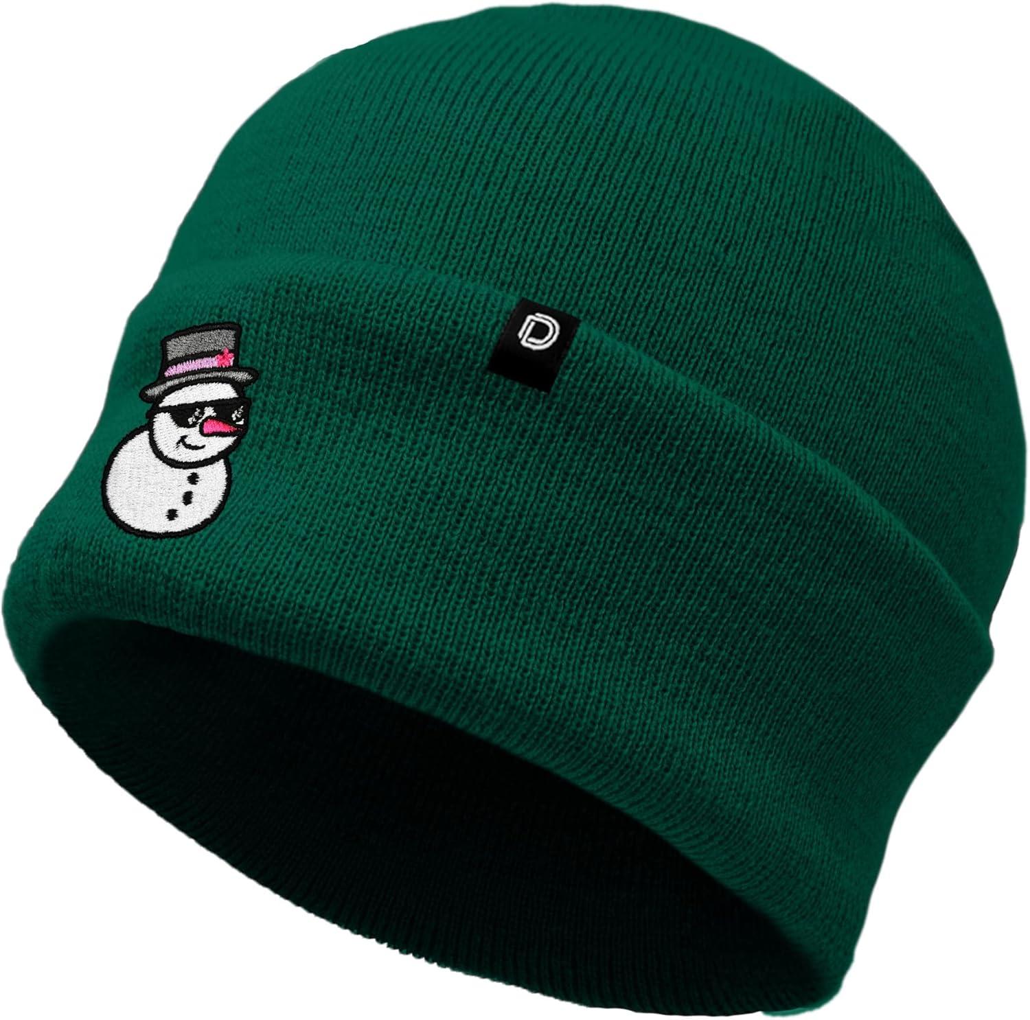 imageDALIX Embroidered Frosty Life Snowman Christmas BeanieGreen