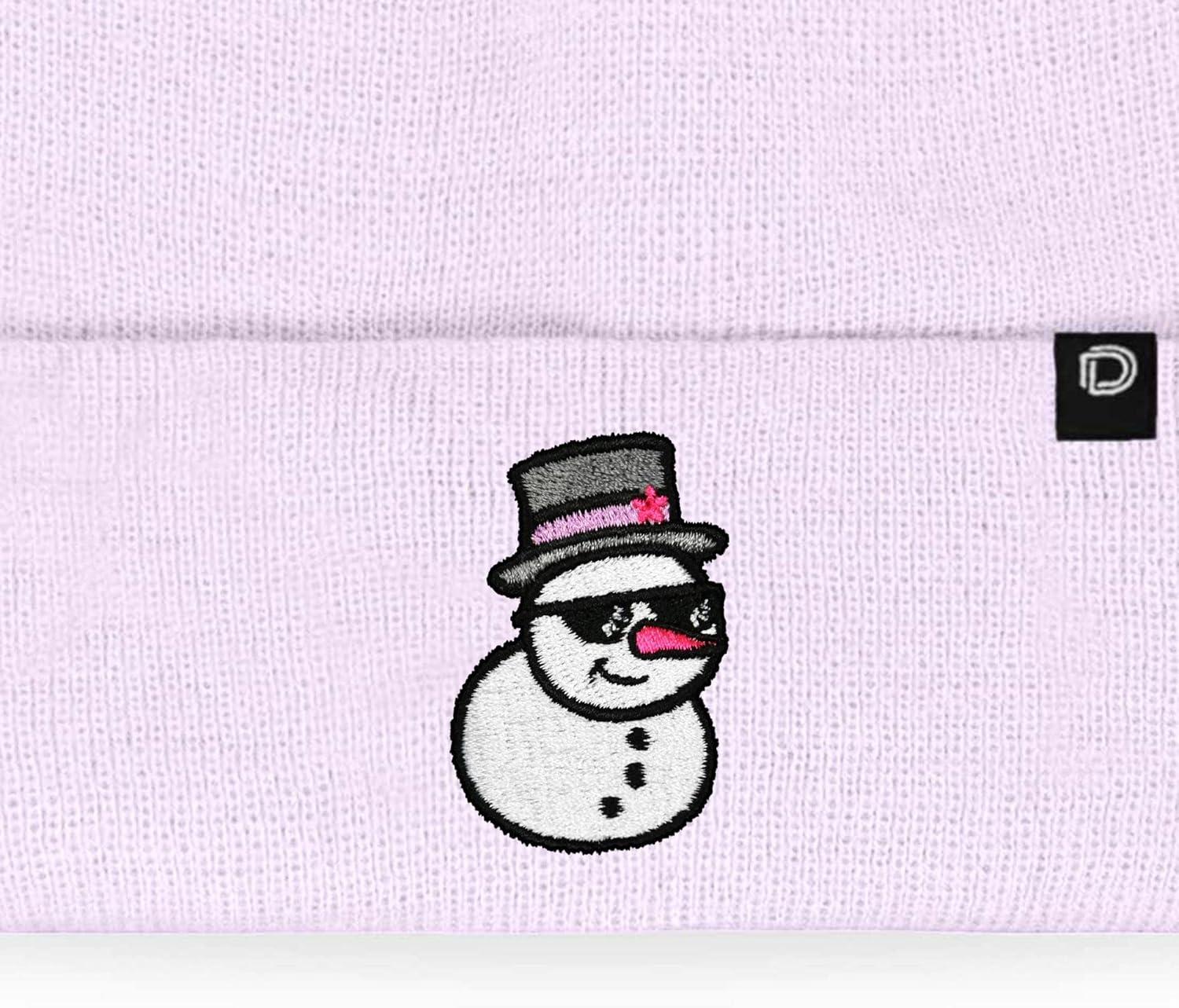 imageDALIX Embroidered Frosty Life Snowman Christmas BeanieLavender