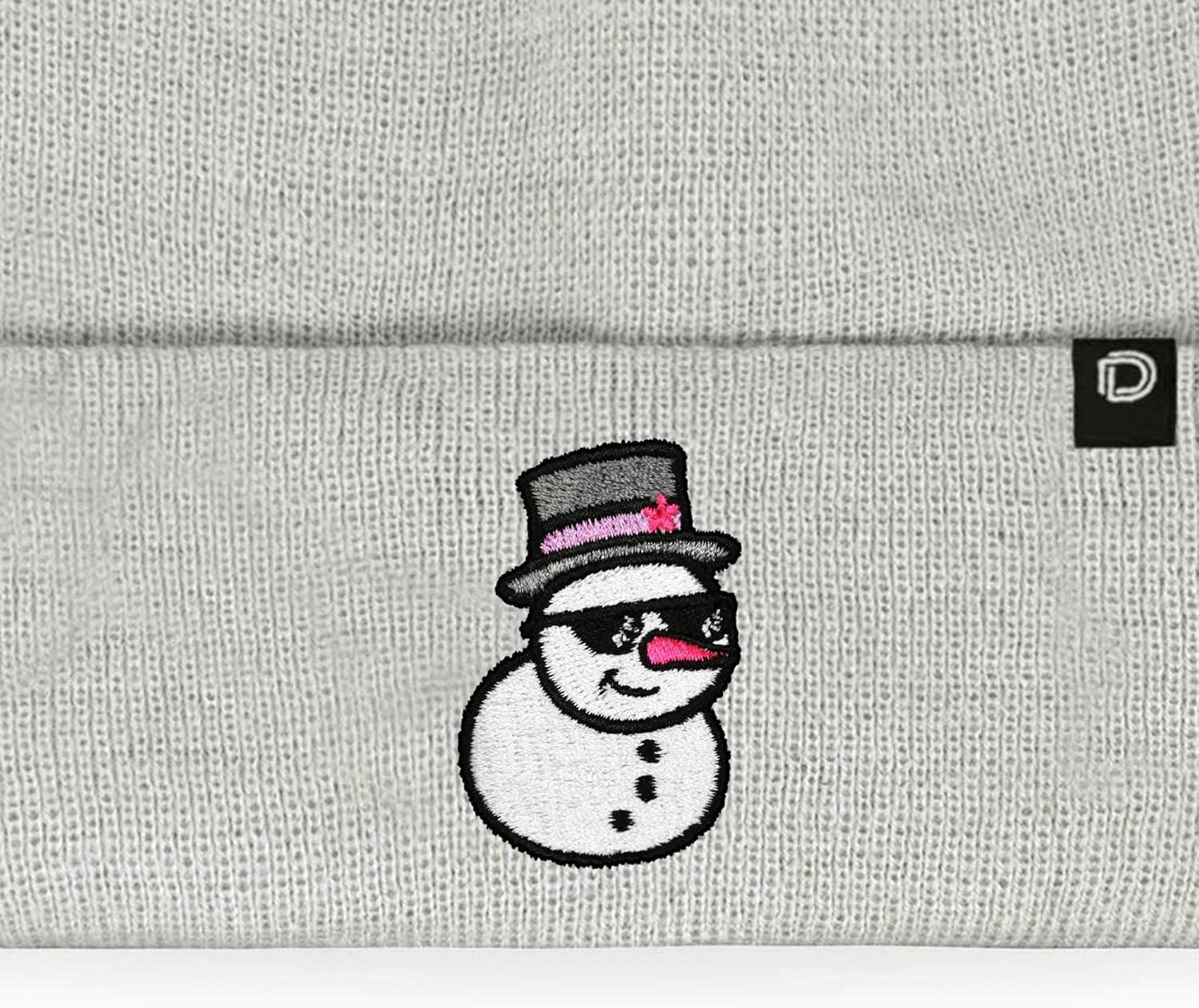 imageDALIX Embroidered Frosty Life Snowman Christmas BeanieLight Gray