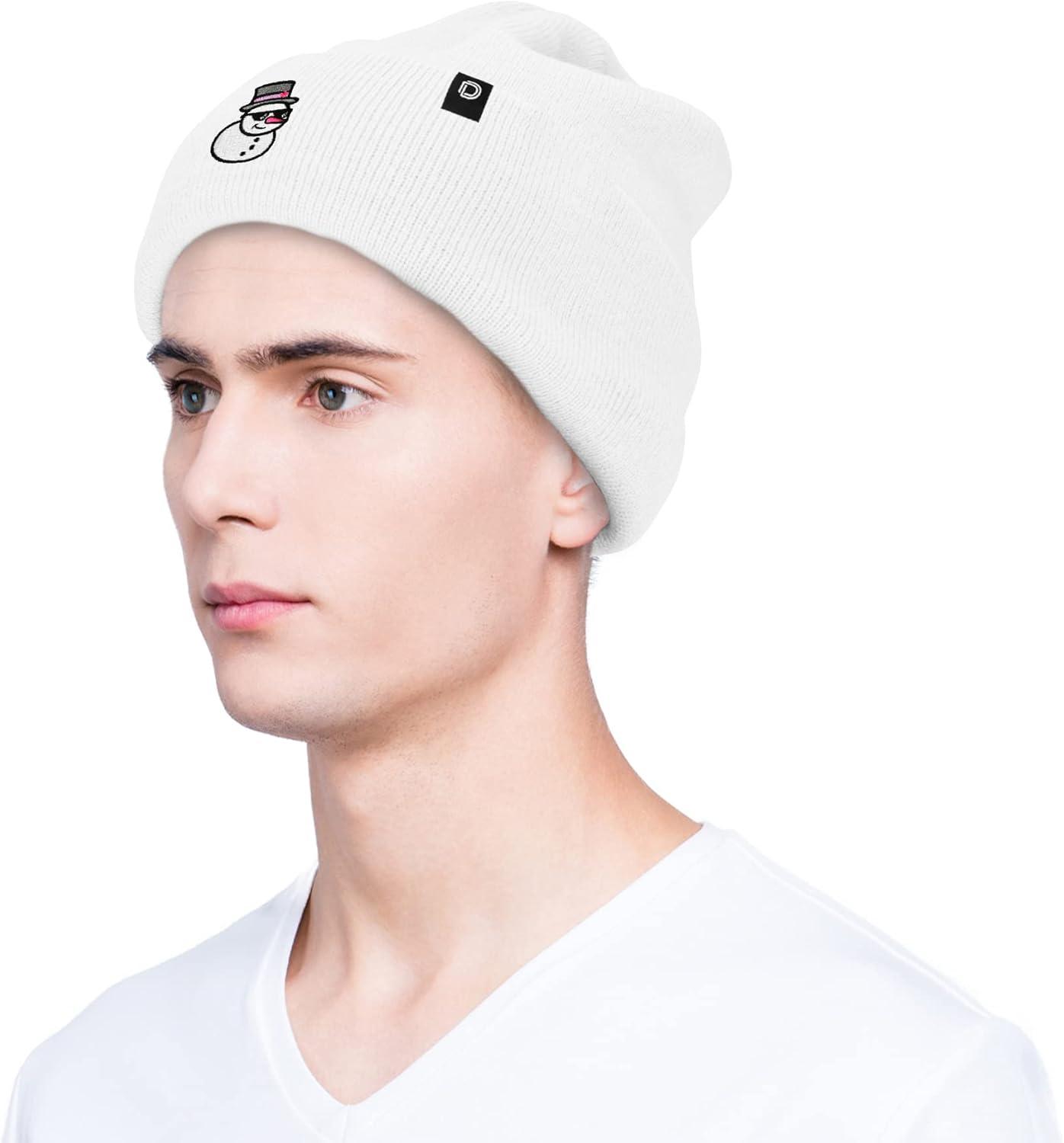 imageDALIX Embroidered Frosty Life Snowman Christmas BeanieWhite