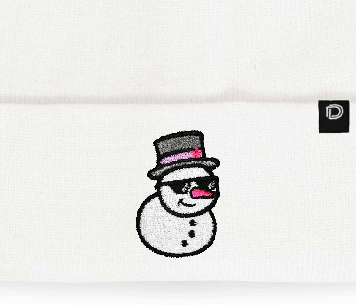 imageDALIX Embroidered Frosty Life Snowman Christmas BeanieWhite