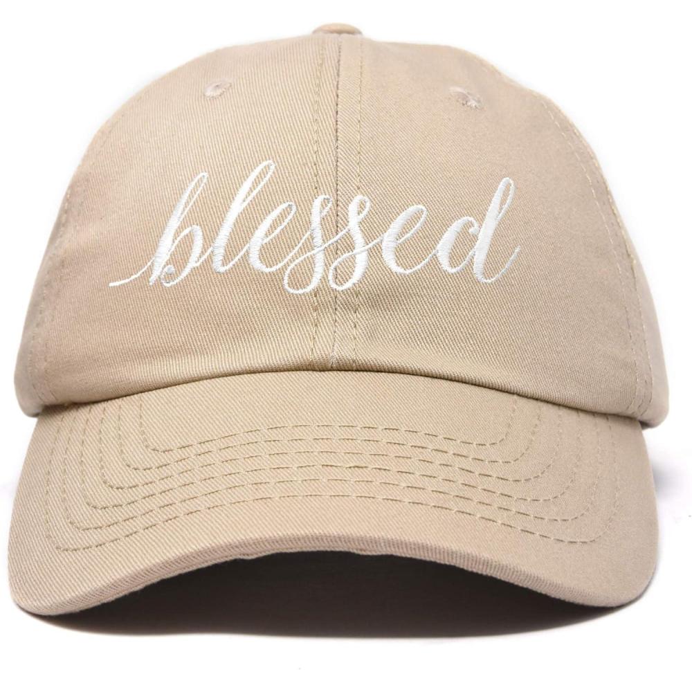 imageDALIX Blessed Womens Baseball Cap Soft Cotton Dad HatKhaki