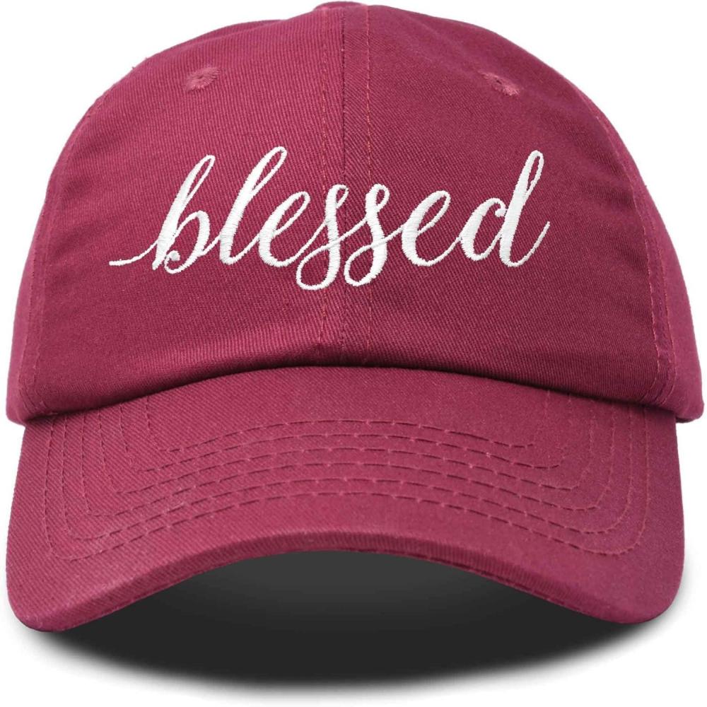 imageDALIX Blessed Womens Baseball Cap Soft Cotton Dad HatMaroon