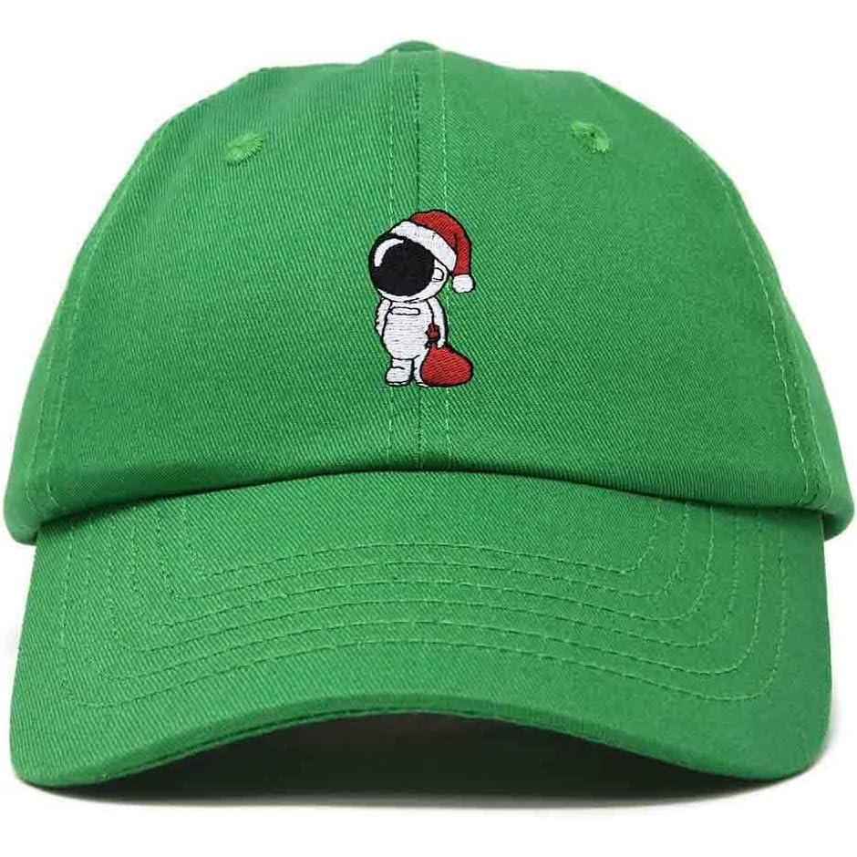 imageDALIX Christmas Astronaut Embroidered Dad Hat Xmas Cotton Baseball Cap WomenKelly Green