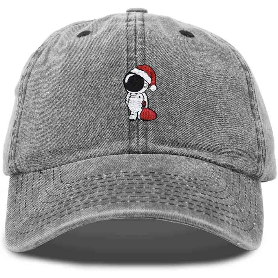 imageDALIX Christmas Astronaut Embroidered Dad Hat Xmas Cotton Baseball Cap WomenWashed Black