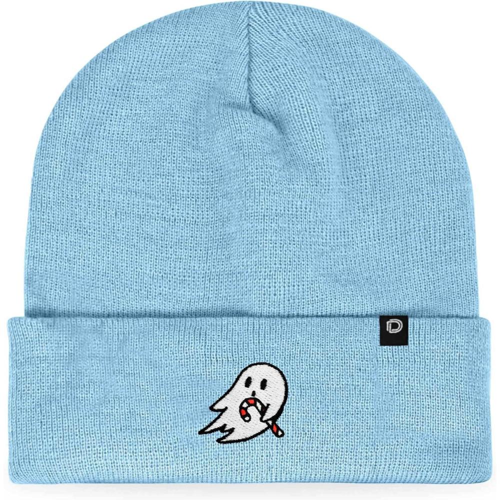imageDALIX Embroidered Candy Cane Ghost Christmas BeanieBaby Blue
