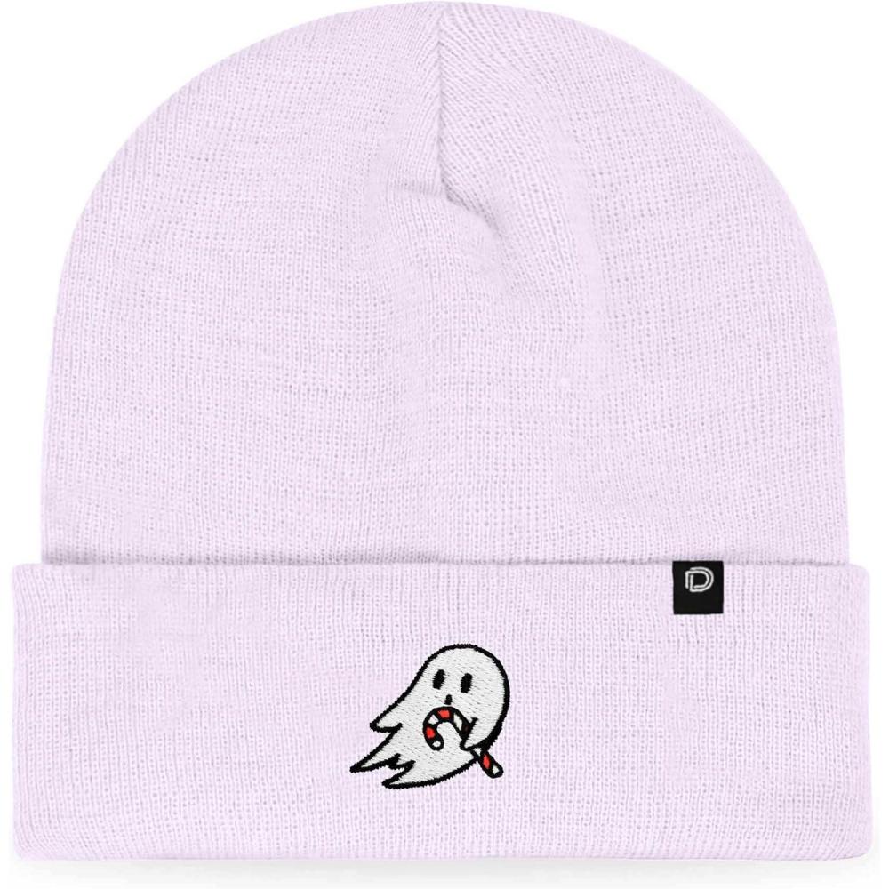imageDALIX Embroidered Candy Cane Ghost Christmas BeanieLavender