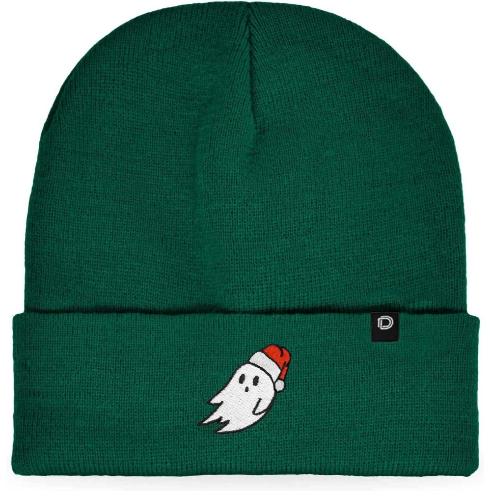 imageDALIX Embroidered Christmas Ghost Beanie Skull CapGreen