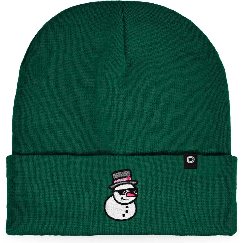 imageDALIX Embroidered Frosty Life Snowman Christmas BeanieGreen