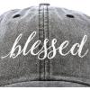 imageDALIX Blessed Womens Baseball Cap Soft Cotton Dad HatWashed Denim Black