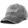 imageDALIX Blessed Womens Baseball Cap Soft Cotton Dad HatWashed Denim Black