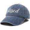 imageDALIX Blessed Womens Baseball Cap Soft Cotton Dad HatWashed Denim Navy Blue