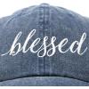 imageDALIX Blessed Womens Baseball Cap Soft Cotton Dad HatWashed Denim Navy Blue