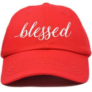 imageDALIX Blessed Womens Baseball Cap Soft Cotton Dad HatRed