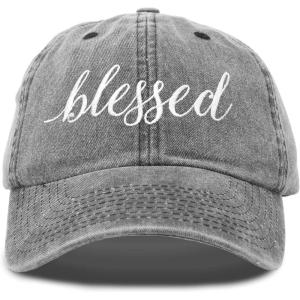 imageDALIX Blessed Womens Baseball Cap Soft Cotton Dad HatWashed Denim Black