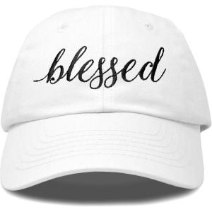 imageDALIX Blessed Womens Baseball Cap Soft Cotton Dad HatWhite