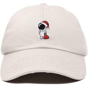 imageDALIX Christmas Astronaut Embroidered Dad Hat Xmas Cotton Baseball Cap WomenBeige