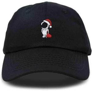 imageDALIX Christmas Astronaut Embroidered Dad Hat Xmas Cotton Baseball Cap WomenBlack