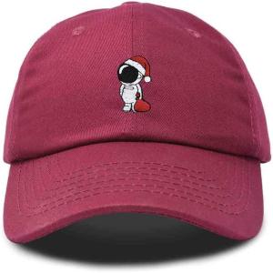 imageDALIX Christmas Astronaut Embroidered Dad Hat Xmas Cotton Baseball Cap WomenMaroon