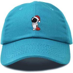 imageDALIX Christmas Astronaut Embroidered Dad Hat Xmas Cotton Baseball Cap WomenTeal