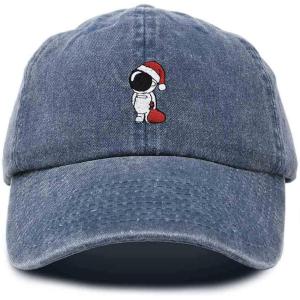 imageDALIX Christmas Astronaut Embroidered Dad Hat Xmas Cotton Baseball Cap WomenWashed Navy Blue