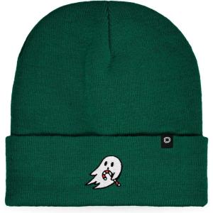 imageDALIX Embroidered Candy Cane Ghost Christmas BeanieGreen