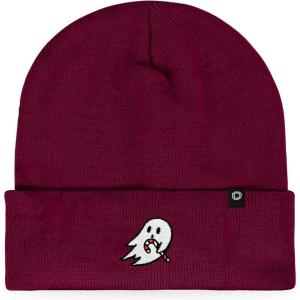 imageDALIX Embroidered Candy Cane Ghost Christmas BeanieMaroon