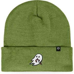 imageDALIX Embroidered Candy Cane Ghost Christmas BeanieOlive