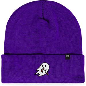 imageDALIX Embroidered Candy Cane Ghost Christmas BeaniePurple