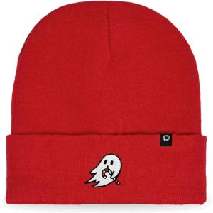 imageDALIX Embroidered Candy Cane Ghost Christmas BeanieRed