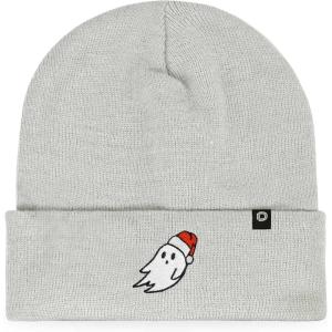 imageDALIX Embroidered Christmas Ghost Beanie Skull CapLight Gray