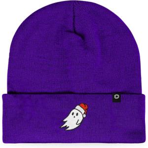imageDALIX Embroidered Christmas Ghost Beanie Skull CapPurple