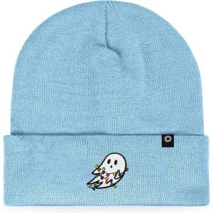imageDALIX Embroidered Christmas Lights Ghost BeanieBaby Blue
