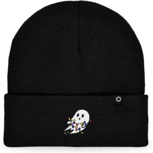 imageDALIX Embroidered Christmas Lights Ghost BeanieBlack