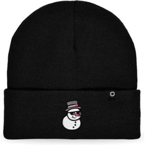 imageDALIX Embroidered Frosty Life Snowman Christmas BeanieBlack