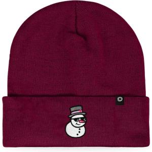 imageDALIX Embroidered Frosty Life Snowman Christmas BeanieMaroon