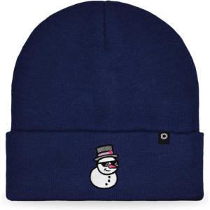 imageDALIX Embroidered Frosty Life Snowman Christmas BeanieNavy Blue
