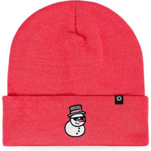 imageDALIX Embroidered Frosty Life Snowman Christmas BeanieNeon Pink
