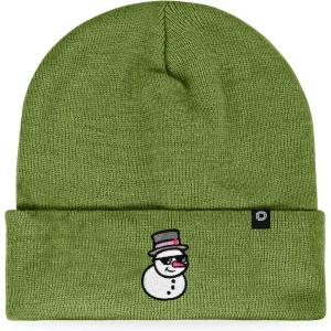 imageDALIX Embroidered Frosty Life Snowman Christmas BeanieOlive