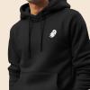 imageDALIX Embroidered Ghost Hoodie Soft Fleece Hood Sweatshirt MensBlack