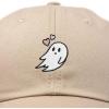 imageDALIX Embroidered Heartly Ghost Baseball Cotton Cap WomenKhaki